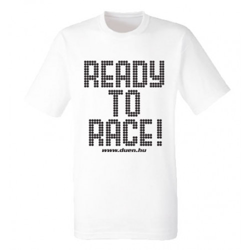READY TO RACE férfi póló, fehér